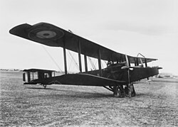 A side view of the Handley–Page 0/400 of No. 1 Squadron, Australian Flying Corps