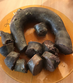 Blood sausage made in Buryatia, Russia