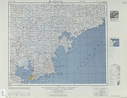 Qingdao (labeled CH'ING-TAO (TSINGTAO) 青島) (1954)