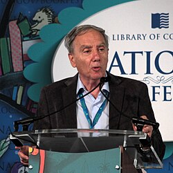 Mario Livio speaking on 22 September 2013 on the National Mall in Washington, DC during the 2013 National Book Festival