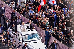 Pope Leo XIV's first popemobile ride during his inauguration