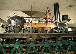 John Bull, an 1831 locomotive displayed in America on the Move, a first-floor exhibit