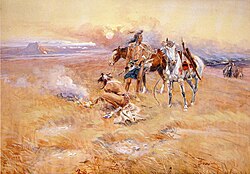 Blackfeet Burning Crow Buffalo Range by Charles Marion Russell.