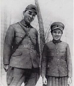Kim Il-sung and Kim Jong-suk, the parents of Kim Jong Il, 1941