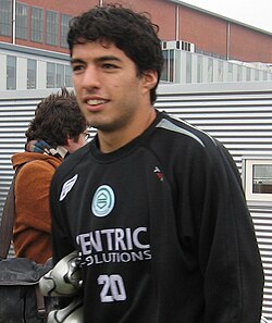 Suárez on the training field of Groningen in 2006