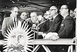Frondizi with the Uruguayan president, Eduardo Víctor Haedo.