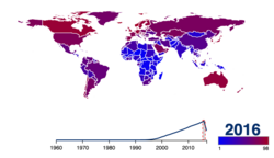 Share of population using the Internet.[75] Source data.