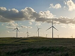 Wind power rapidly grew from 1% of Uruguay's electricity mix in 2013 to 34% in 2018.[157]