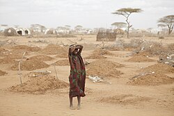 Freshly-dug graves for child victims of the 2011 East Africa drought, Dadaab refugee camp, Kenya