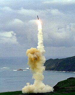 Test launch of a LGM-30 Minuteman Intercontinental Ballistic Missile from Vandenberg AFB in 2003