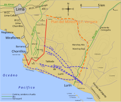 Peruvian defenses and deployment of Chilean forces before the battle.