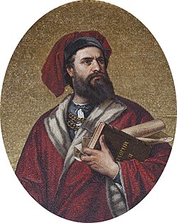 Marco Polo, explorer of the 13th century, recorded his 24 years-long travels in the Book of the Marvels of the World, introducing Europeans to Central Asia and China.[86]