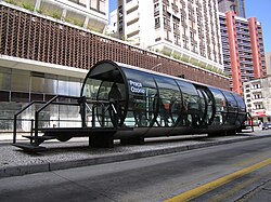 Estação Tubo Praça Osório, one of the tube-shaped bus stops in Curitiba