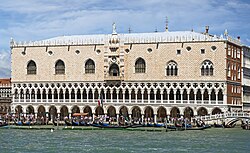 Gothic arches on the Doge's Palace, Venice. Mostly 14th century.