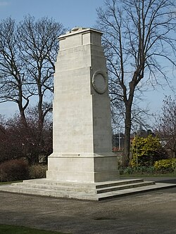 The Queen's Own Royal West Kent Regiment Cenotaph in Brenchley Gardens, Maidstone.