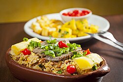 Baião de dois, a dish of Ceará origin, is very common in restaurants in the capital
