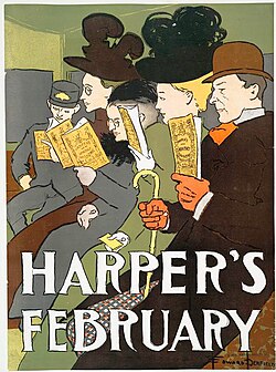 An 1895 cover of Harpers, a US magazine that prints a number of essays per issue