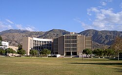 Pfau Library as seen from University Parkway