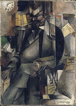 Albert Gleizes, 1913, Portrait de l’éditeur Eugène Figuière (The Publisher Eugene Figuiere), oil on canvas, 143.5 x 101.5 cm