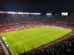 The Ramón Sánchez Pizjuán Stadium seen from inside