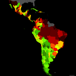 States and departments in Latin America by homicide rate