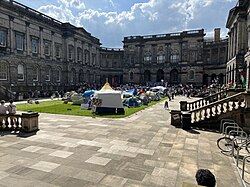 Edinburgh University student Gaza protest, Old College Quad encampment, May 2024.