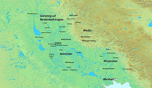 A map of Asōristān (226–637 AD)