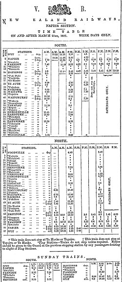 1887 timetable