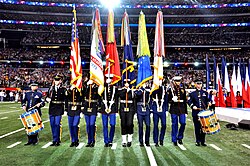 Armed Forces Color Guard at Super Bowl XLV; then Cowboys Stadium