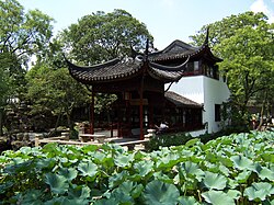 A pavilion inside the Zhuozheng Garden in Suzhou, Jiangsu province, one of the finest gardens in China