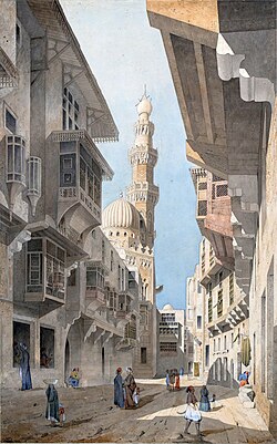 A street in Cairo by Gabriel Toudouze, 1844