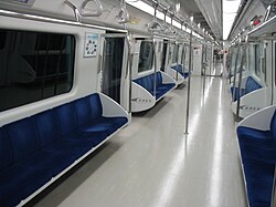 Interior of an AREX 2000 series EMU