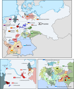 The Kingdom of Prussia (light gray) within the German Empire (1871–1918)