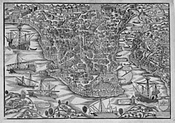 Map Byzantivm sive Costantineopolis, compiled by Giovanni Andrea Vavassore in 1535