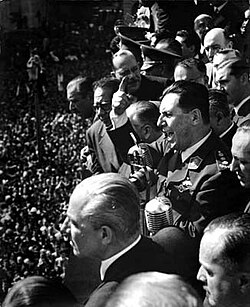 President Juan Perón giving a speech