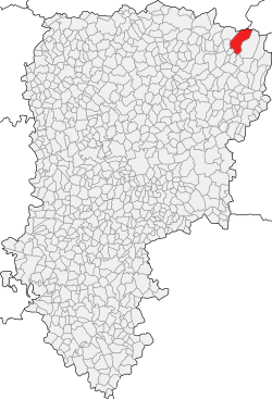 Hirson situated among the municipalities of the Aisne