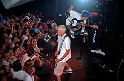 Blink-182 at the Showcase Theater in Corona, California, in 1995