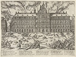 The Sack of Antwerp in 1576, in which about 7,000 people died
