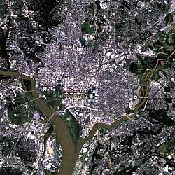 Satellite photograph of the District of Columbia.