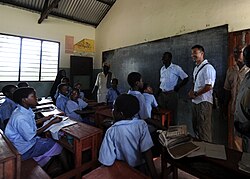 Schoolchildren in a classroom