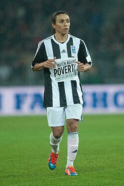 Marta during the 2014 Match Against Poverty in Bern, Switzerland