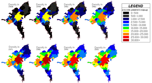 A map of Athens' population density