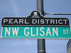 Pearl District street sign topper