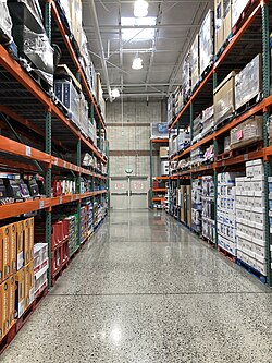 Consumers pick most items directly off pallets in retail-ready packaging (Costco).