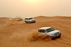 Dune bashing in one of the deserts of Dubai