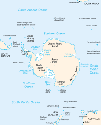 Continents and islands of the Southern Ocean