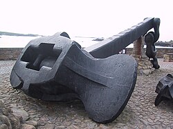 Anchor of Amoco Cadiz in Portsall, north-west Brittany, France