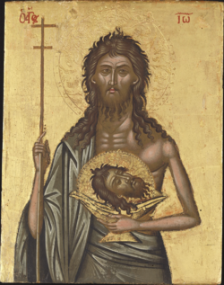 Eastern Orthodox icon of St. John the Baptist by Emmanuel Tzanes, 17th century