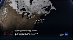 The Life with PlayStation application showing weather forecasts and news headlines for New York City. Screenshot taken at approximately 8pm PST