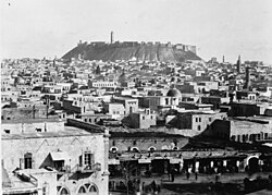 Aleppo c 1918 dominated by the citadel